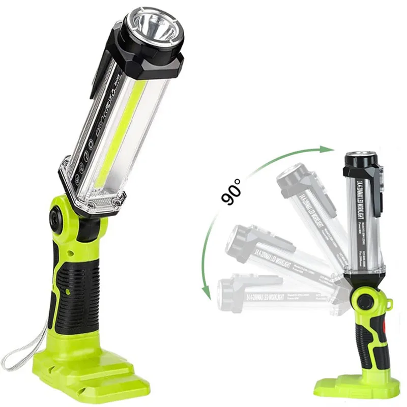 Cordless LED Work Light for Ryobi 18V ONE+ Li-ion NiCd NiMh Batteries Handheld Flashlight Floodlights Emergency Lighting