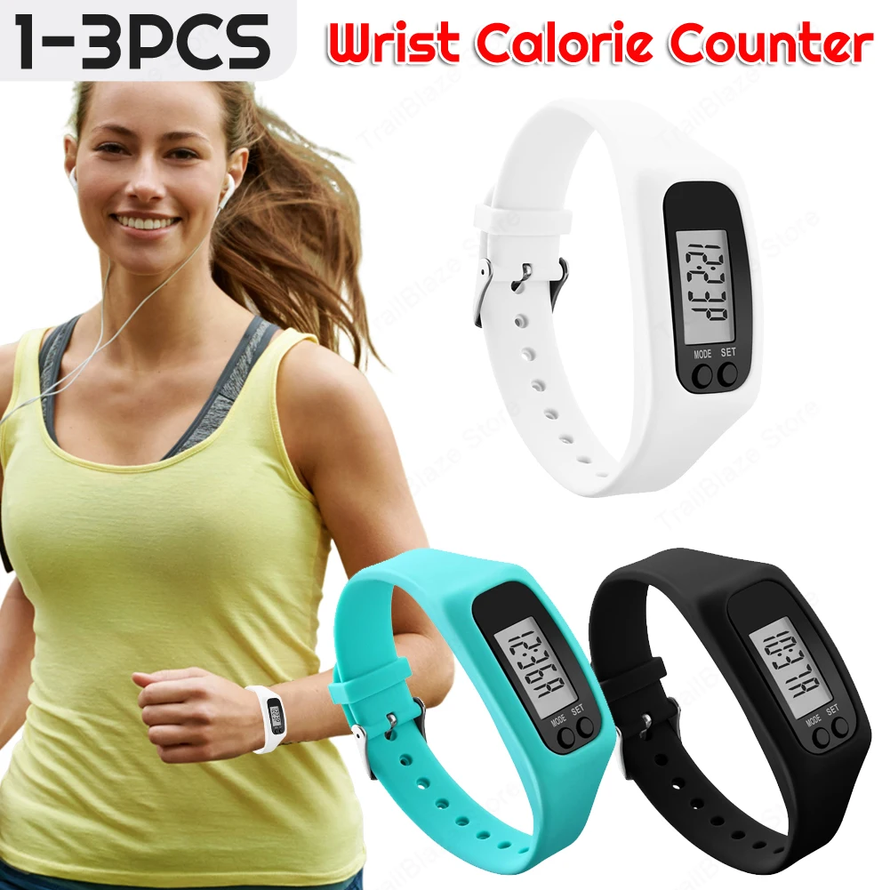Pulsera podómetro LED, reloj contador de pasos, podómetro multifunción para caminar y correr, rastreador de pasos de silicona para deportes al aire libre