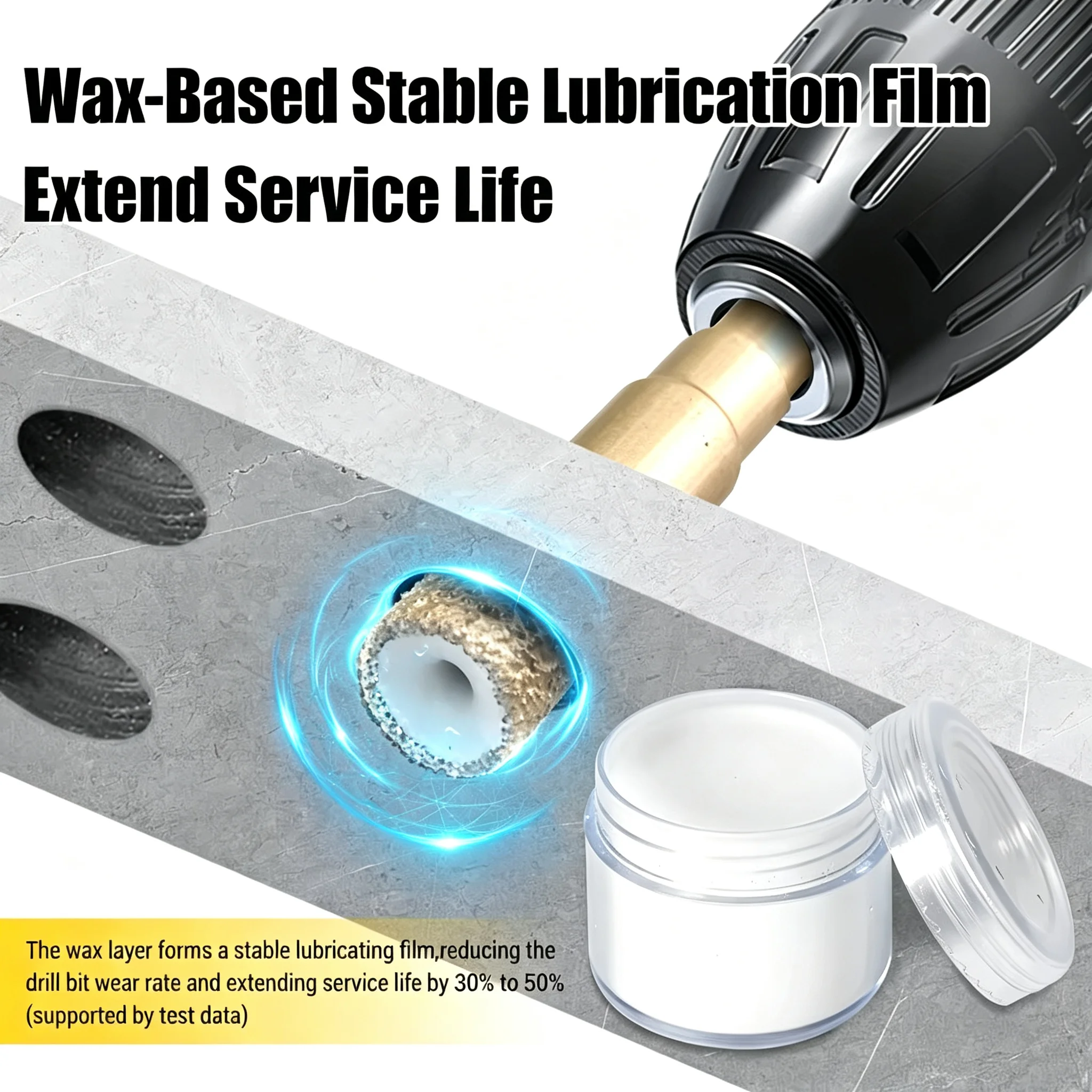 30ML Drilling Cooling Wax Drill Bit Cutting Wax Heat Reduction Paste for Metal Tile Stone Hole Saw Drilling Tool Protection