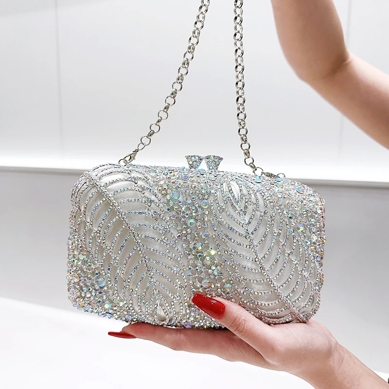 Shiny Rhinestone Evening Bag, Luxury Bling-Bling Clutch Purse, Women\'s Dress Handbag For Wedding Party Prom Banquet - Perfect fo