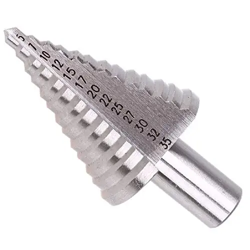 5-35Mm "HSS 13 Bước Nón Bước Mũi Thang Máy Khoan Tròn Chuôi Thẳng Sáo Mũi Khoan Gỗ kim Loại Gỗ Dụng Cụ Cắt