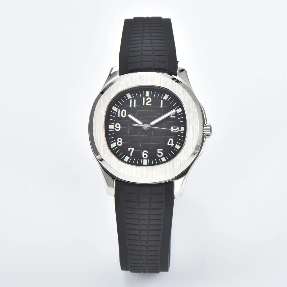 사파이어 크리스탈 케이스가 있는 남성용 44mm 럭셔리 NH35 스포츠 시계 일본 정품 NH35 자동 기계식 무브먼트 로고 맞춤 제작 가능