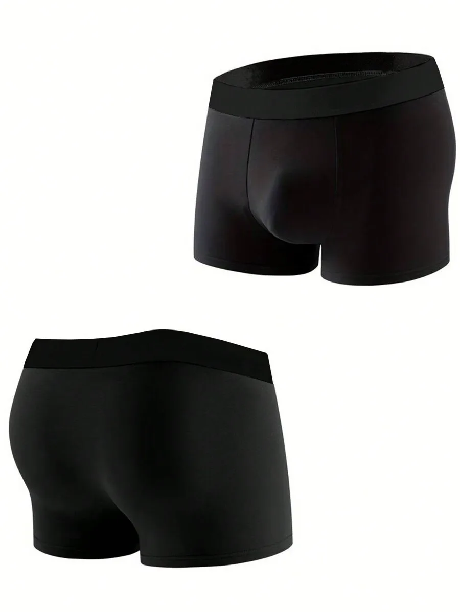 8 Pcs Mens Boxer Briefs High Elastic Breathable Basic Style Underwear Plus Size