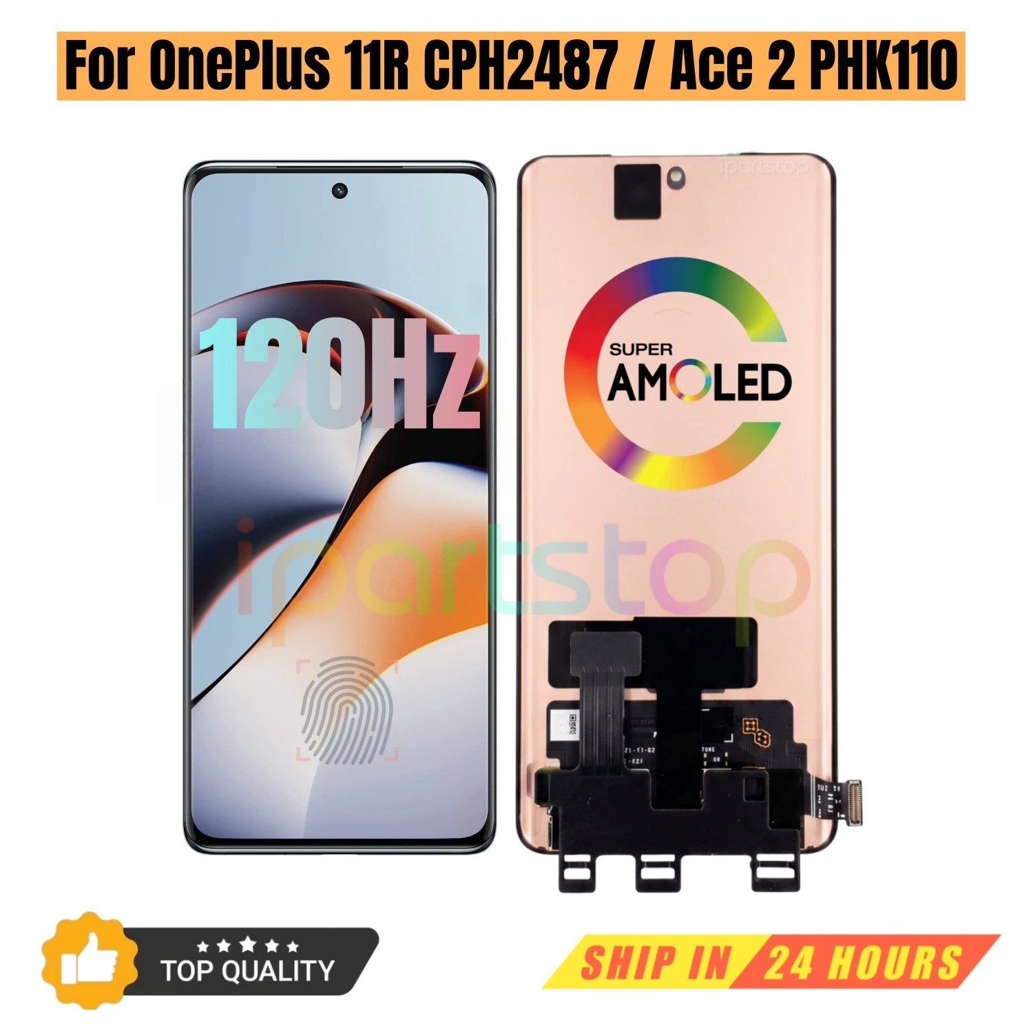 iParts Replacement AMOLED Display for OnePlus 11R 5G 1+11R CPH2487 Ace 2 ACE2 PHK110 120hz Touch Screen Digitizer Assembly OEM