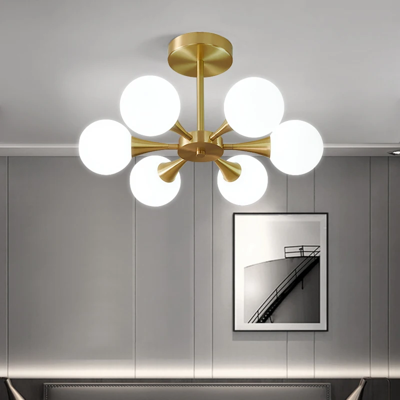 

Modern LED Chandelier for the Bedroom Dining Room Nordic milk white Glass Ball Ceiling Pendant Lamp Hanging Lighting Home Decor