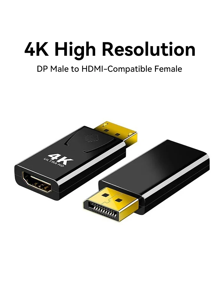 4K DP-HDMI 호환 컨버터, 디스플레이 포트-1080P HDTV 컴퓨터 모니터 오디오 비디오 어댑터