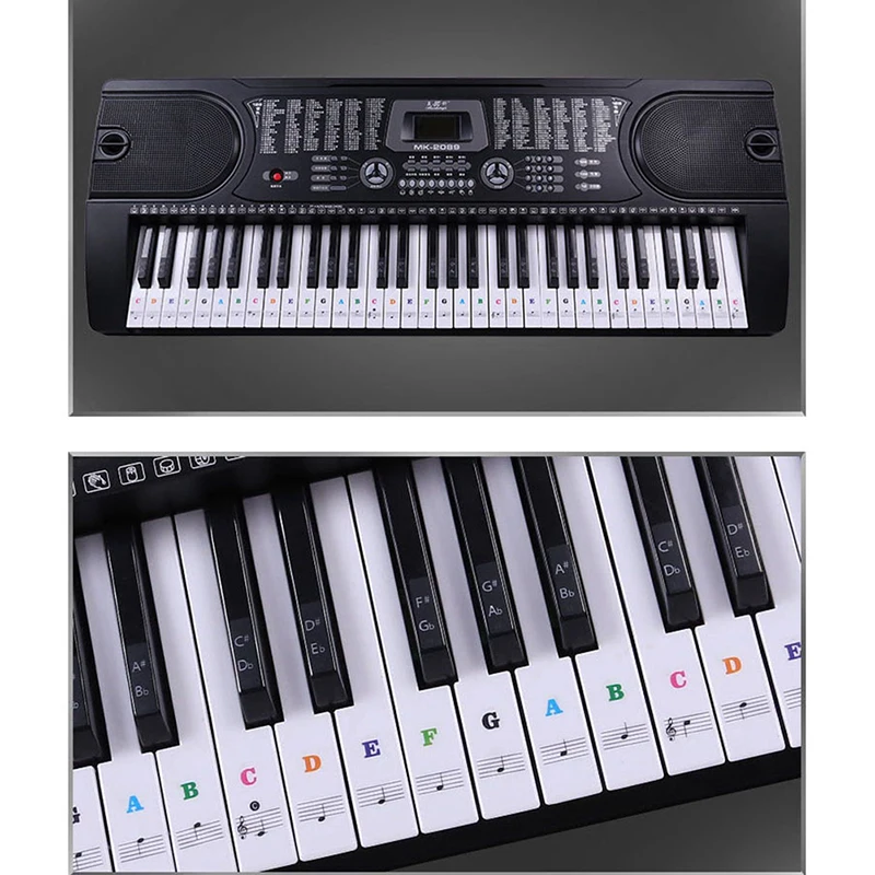 Transparent Piano Keyboard Sticker 54/61 Key Electronic Keyboard Piano Sticker White Keys 1 PC Keyboard Sticker