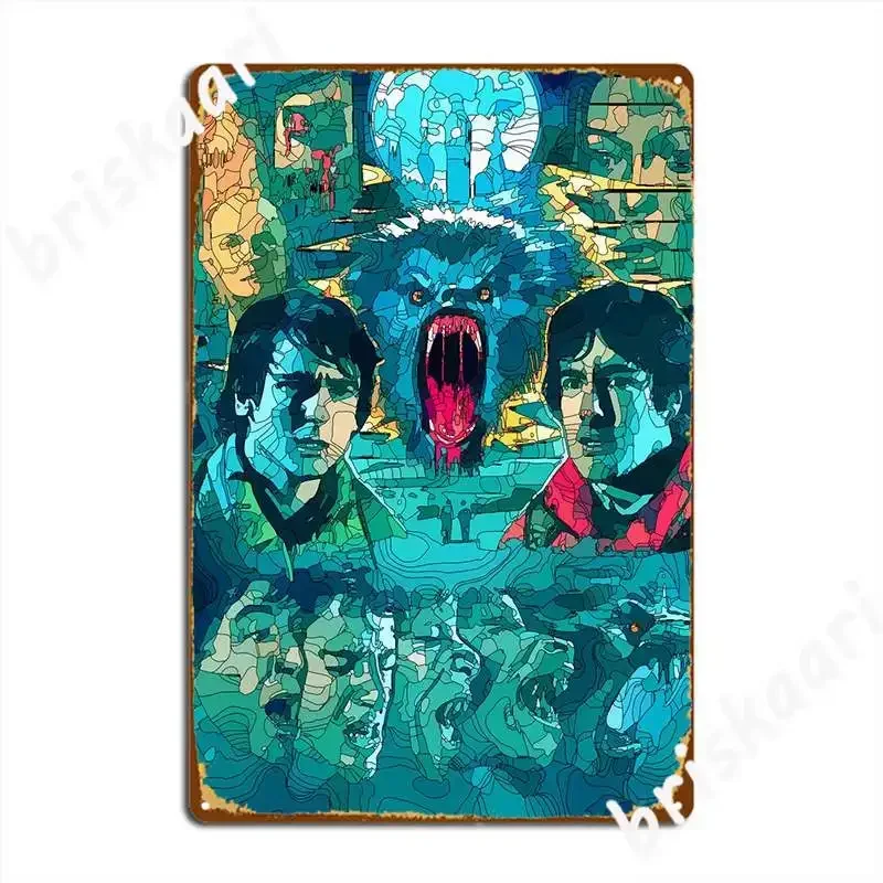 An American Werewolf In Lo Metal Sign Decoration Cinema Living Room Mural Wall Decor Tin Sign Posters