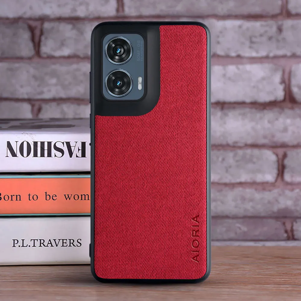 Case for Motorola Edge 50 Pro 60 Pro Fusion Ultra Neo coque Luxury textile Leather cover funda for moto edge 50 pro case