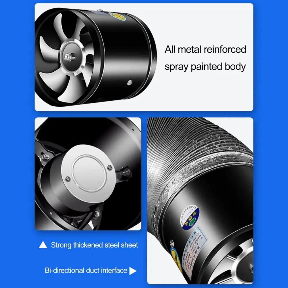 مروحة العادم اتجاهين الدخان العادم عملية مستقرة سوبر شفط شفرات الرياح القوية حجم الهواء التهوية لوازم المطبخ