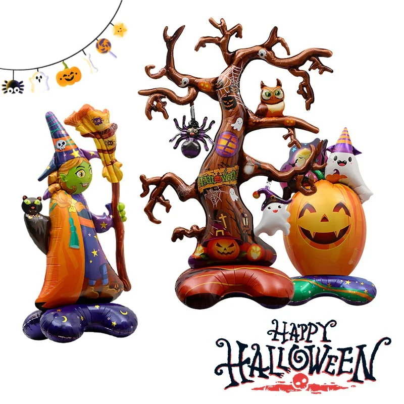 Large Inflatable Ghost Tree Pumpkin Witch Balloons Halloween Spider Bat Mummy Balloon Scary Halloween Party Decoration Kids Toy