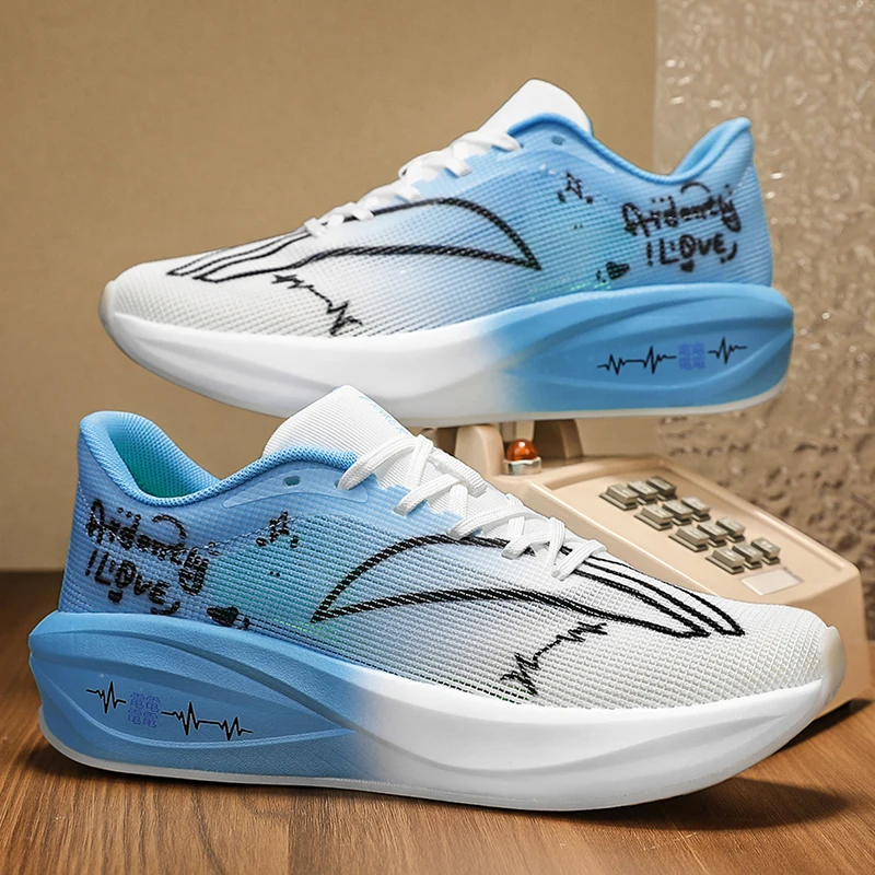 

Подростковые кроссовки для гоночного марафона с карбоновой пластиной, легкие дышащие спортивные и повседневные кроссовки для пар