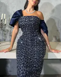 Customized Temperament Prom Dresses for Women Mermaid Off The Shoulder Ankle-Length Straight Sequin Evening Party Sexy Dresses
