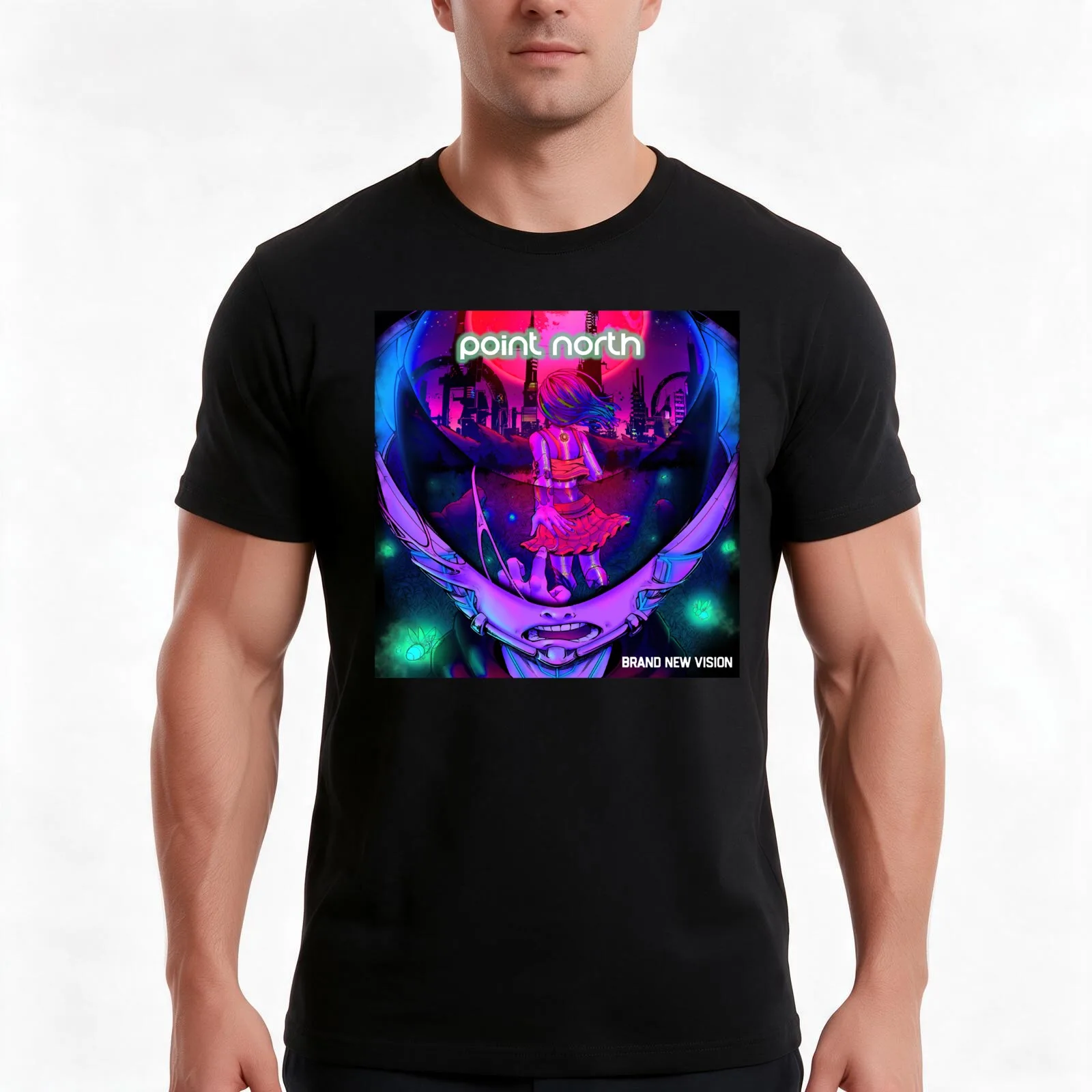 New Vision Song T-Shirt, Summer Casual Cotton Tee, Oversized Streetwear Tops, Vintage Graphic Print, Loose Fit Short Sleeve