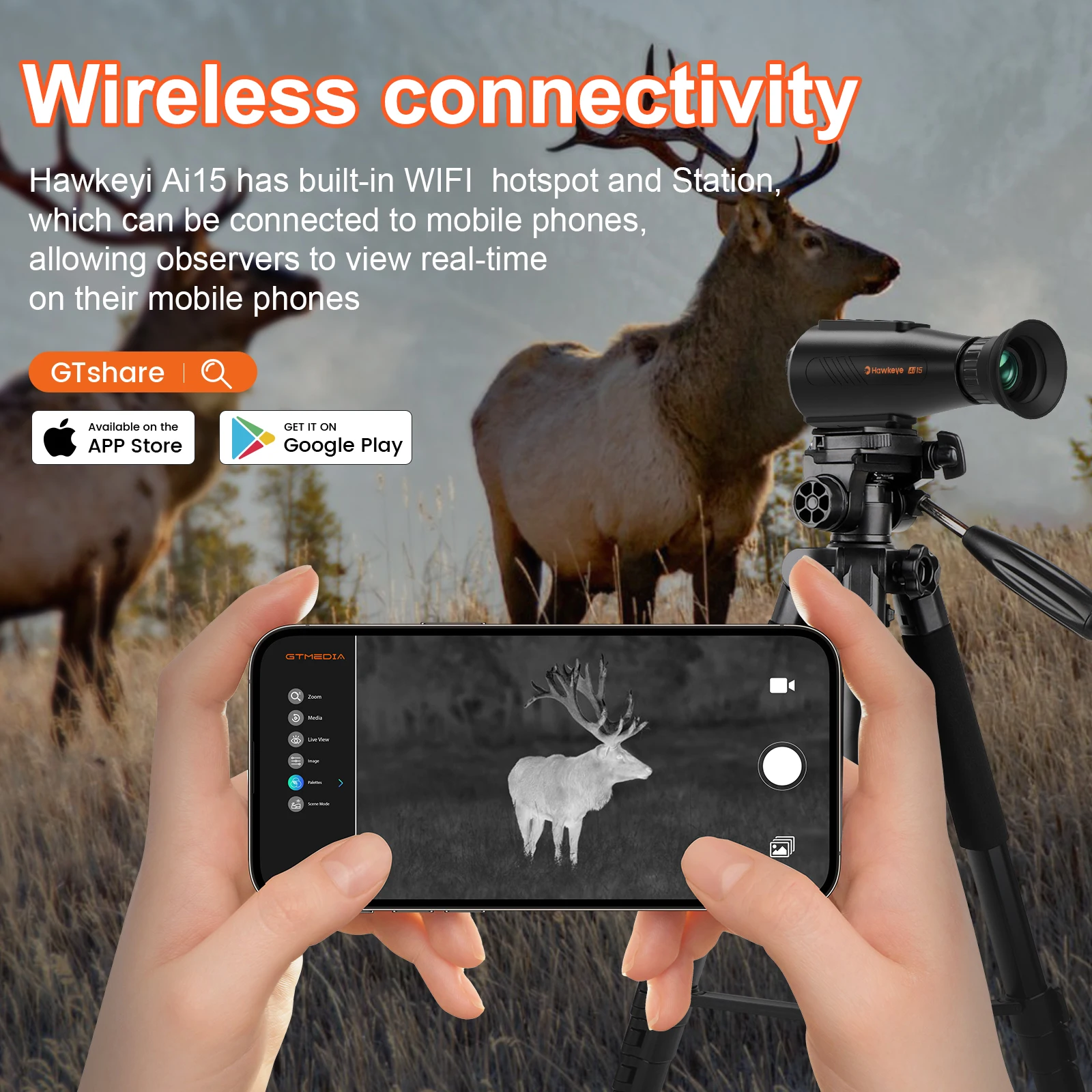 GTGUARD Ai15 التصوير الحراري أحادي العين 8X التكبير الرقمي 1.43in OLED HD عرض Ai فائق الدقة 384*288 للديكور المنزل #3