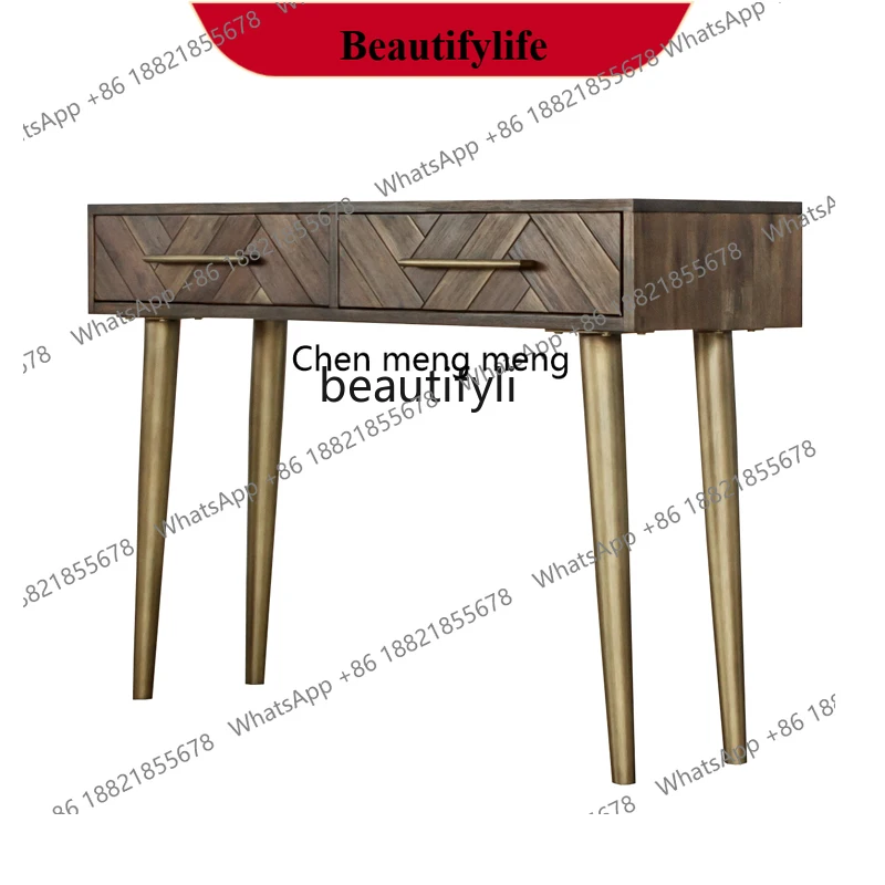X  Solid Wood Entrance Cabinet Modern Light Luxury Simple Desk Decoration Hall Cabinet a Long Narrow Table Nordic Console Tables