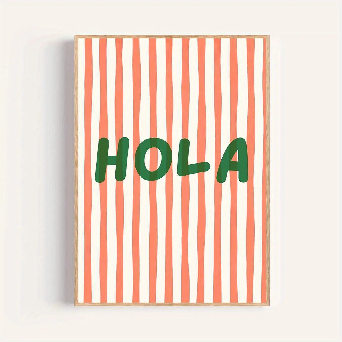 1pc Hola Lettering Art Poster - Modern Minimalist 