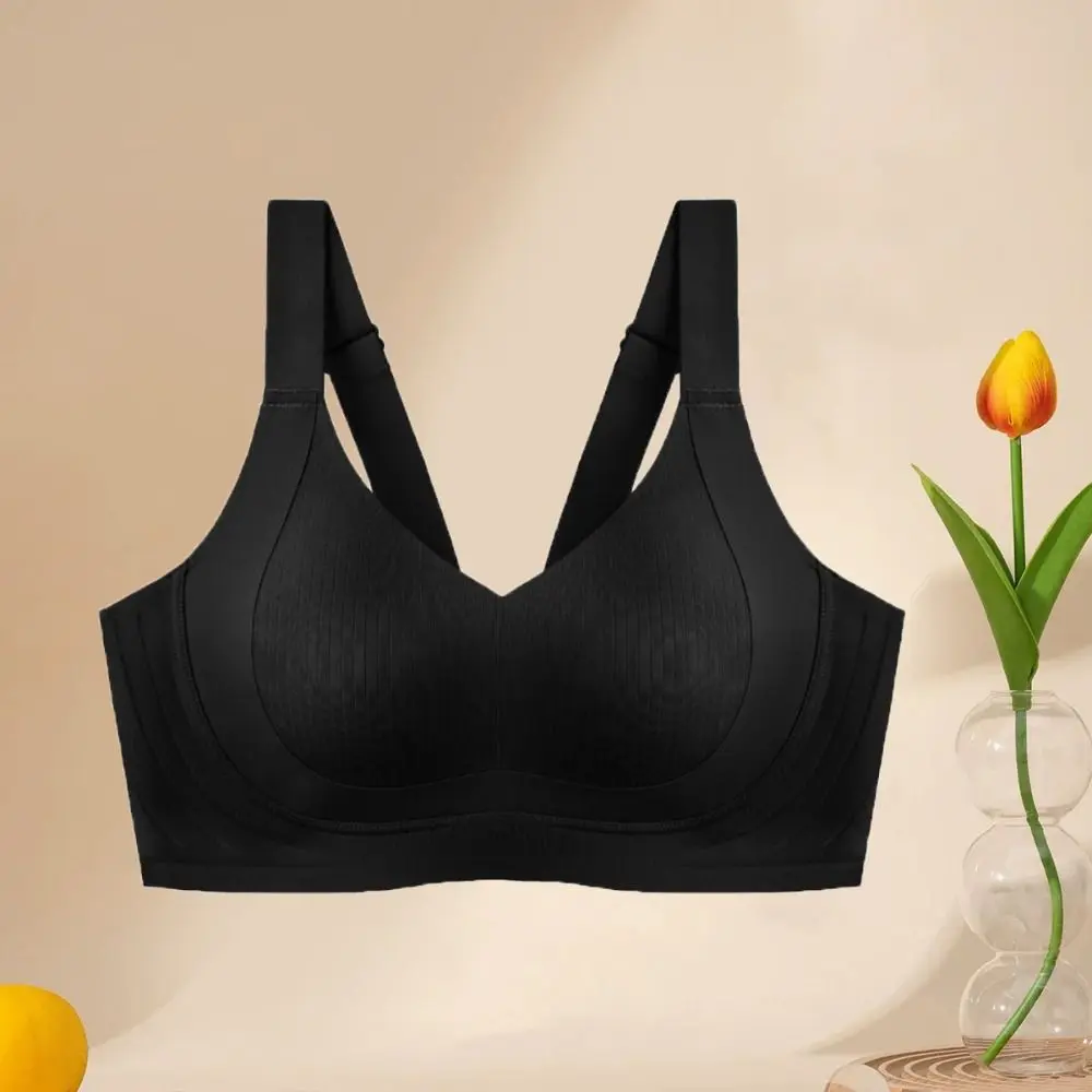 Reggiseno a V profondo senza fili aderente Reggiseno con seni raccolti anti-cedimento per le donne Biancheria intima push up antiurto con coppa grande per ragazze