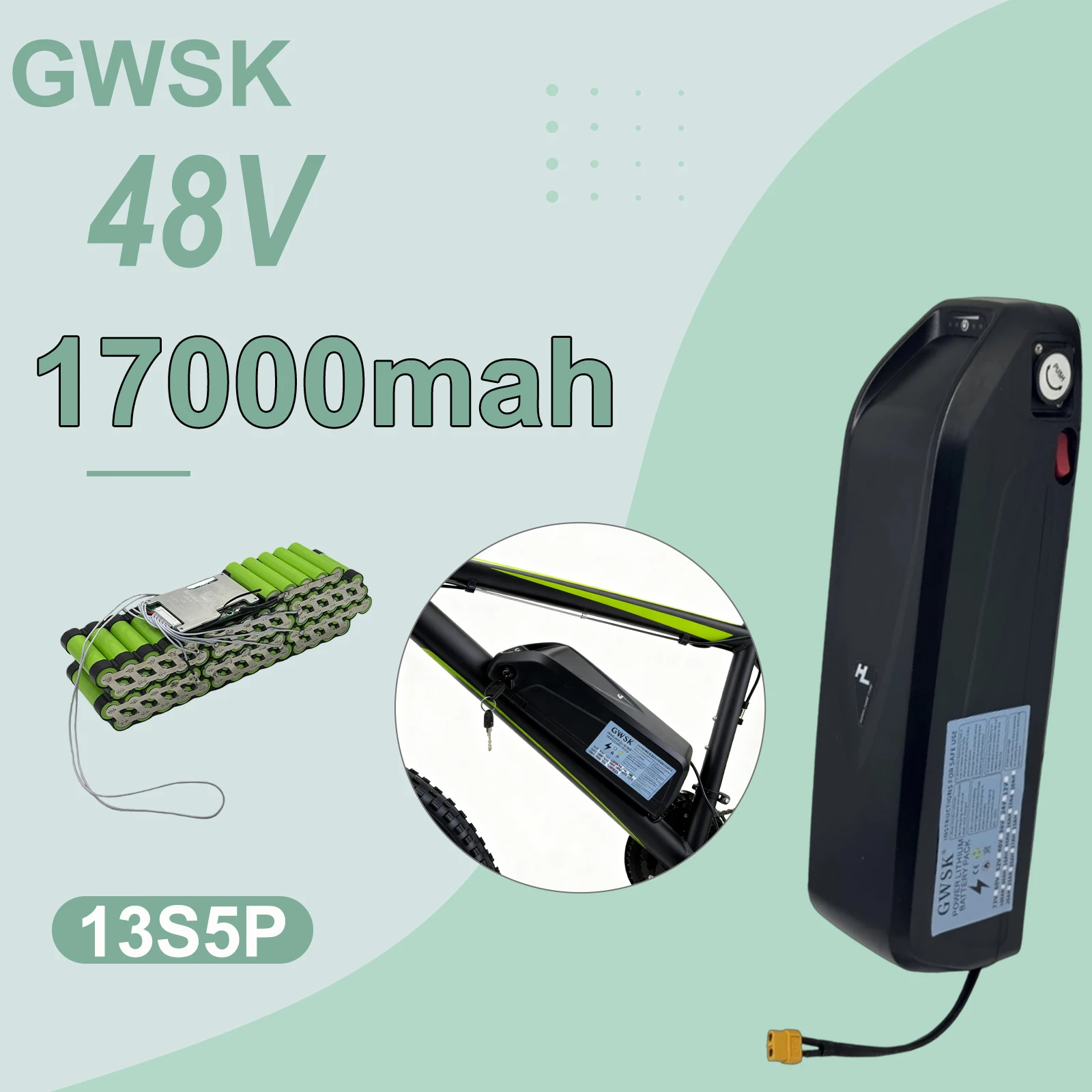 

Electric bicycle 36V48V Hailong battery 48V 17AH-20AH battery Ncr18650b bicycle 1000w 2000w Ebike battery