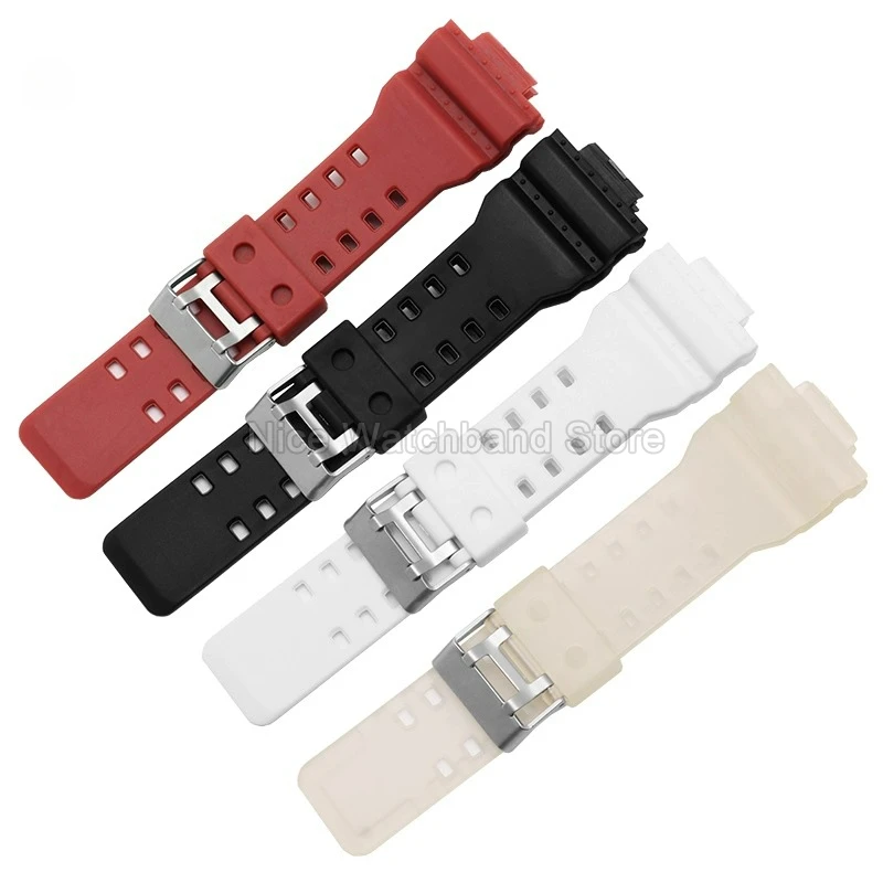 For Casio G SHOCK GA200 GD-100 GR8900 GLS-100 Watch Strap 16mm Fade Resistant Stain Resistant Convex Interface Resin Accessory