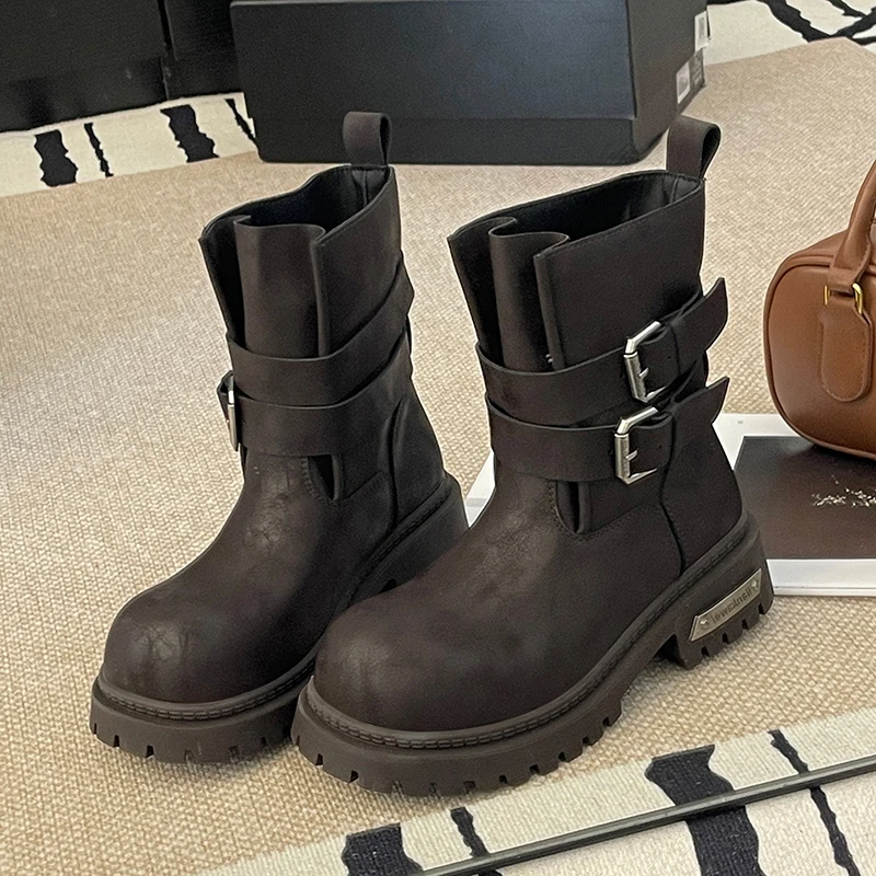 

Flats Platform Women's Ankle Boots Designer Casual Sport Shoes Fashion Woman Winter Boots 2025 Dress New Female Chelsea Botas