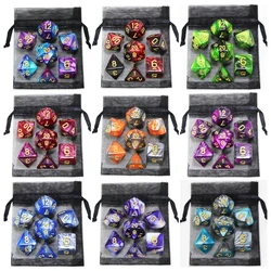 Dice DND Game Dice Role Dice Mixing Colours Dice Set With Bag 9 Different Styles Available For Portable RPG TRPG Games