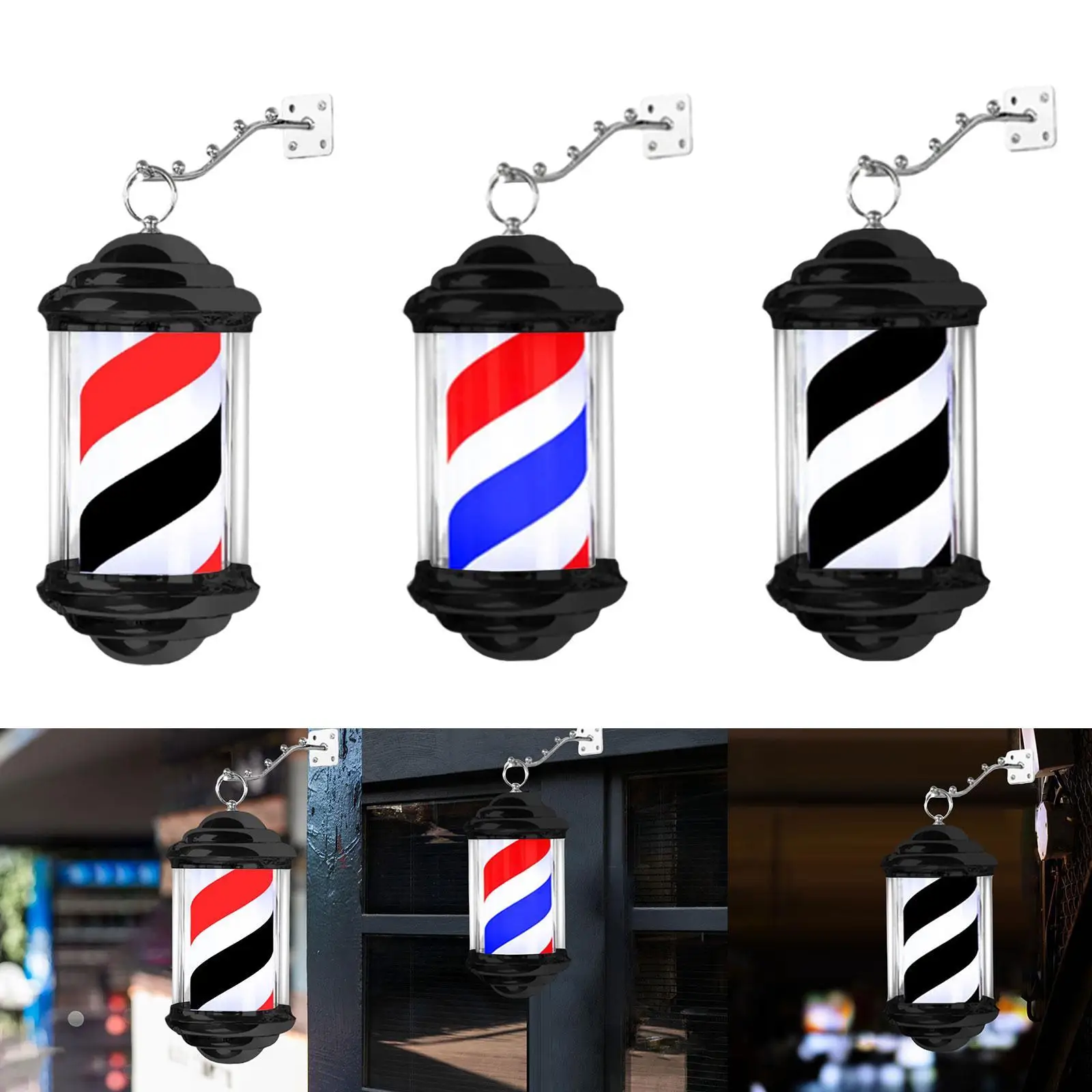 

Barber Pole Light Classic Hair Salon Barber Shop Open Sign for Outdoor