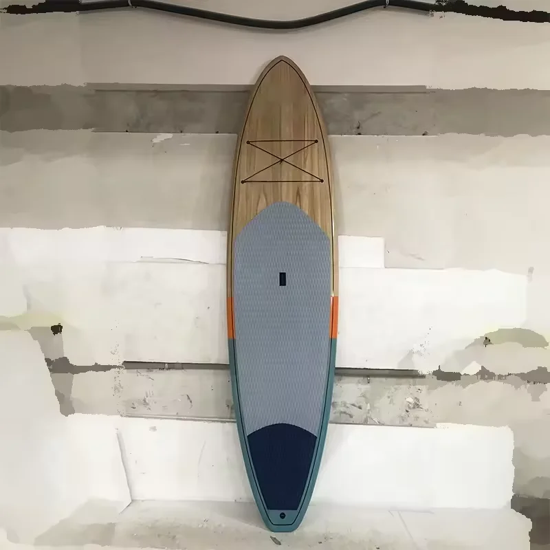 Customized Epoxy SUP Wooden Stand-up Paddle Board for Ocean Waters Fiberglass Construction