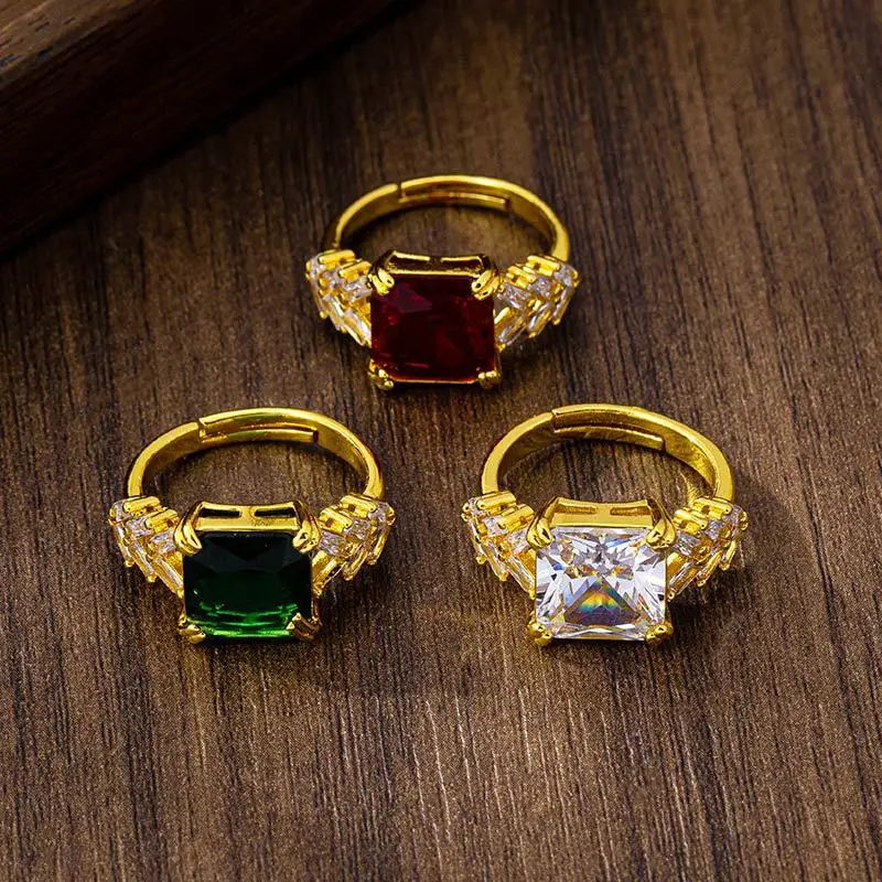 

Luxury 24K 9999 Pure Gold real gold Women's Jewel Opening Ring Adjustable Ring