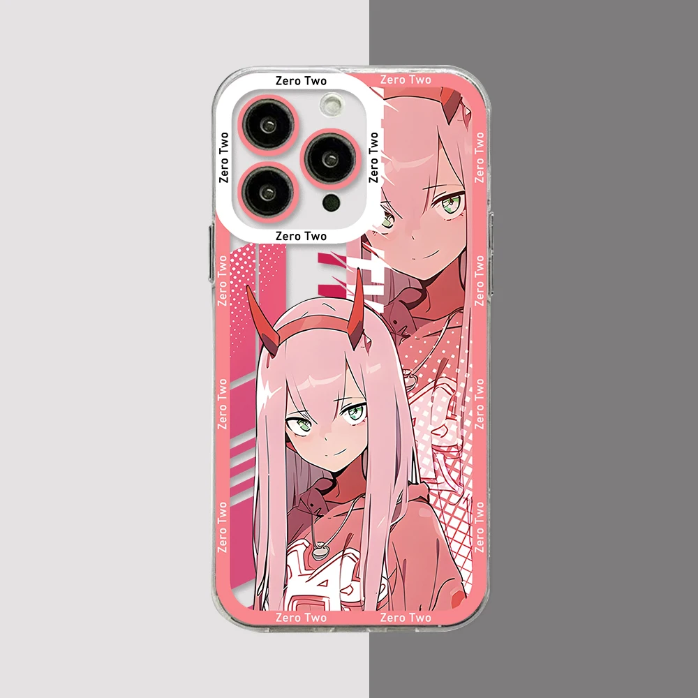 DARLING in the FRANXX ZERO TWO Phone Case per iPhone 15 14 13 12 11 Mini Pro Max X XR XSMax 6S 6 7 8 Plus SE20 Cover trasparente