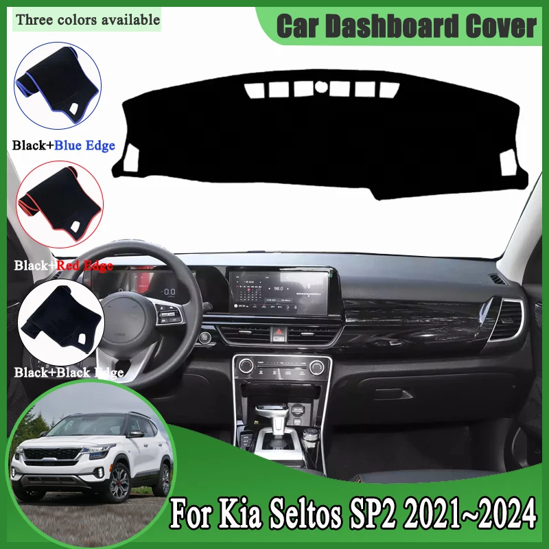 لكيا Seltos KX3 اكسسوارات SP2 2021 ~ 2023 2024 غطاء لوحة سيارة داش حصيرة داشمات داش مجلس وسادة الشمس الظل السجاد الإكسسوارات #1