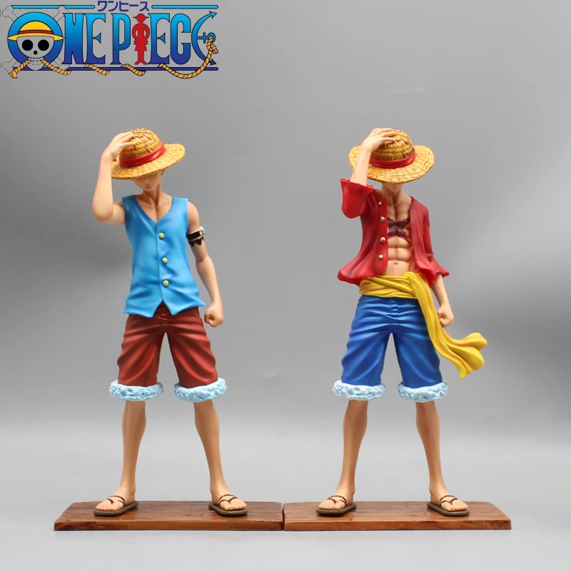 23cm GK One Piece C2 Straw Hat Luffy PVC Debuts Hat Pressing Handmade Model Anime Periphery Collection Ornament Gift