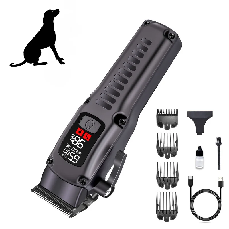 High Performance Quiet Pet Clipper 6500RPM Motor 4 Speeds Cordless Rechargeable Wide Steel Blade for Effortless Smooth Grooming