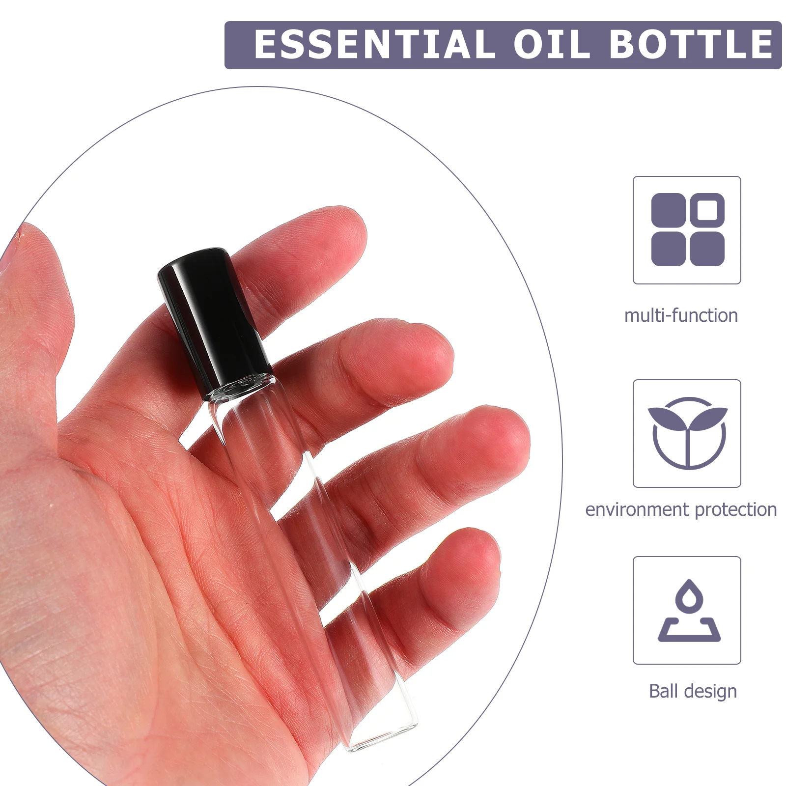 6Pcs Leakproof Essential Oil Roller Bottles 10ml Glass Roll-on Bottles for Perfume Massage Portable Use Roller Bottle