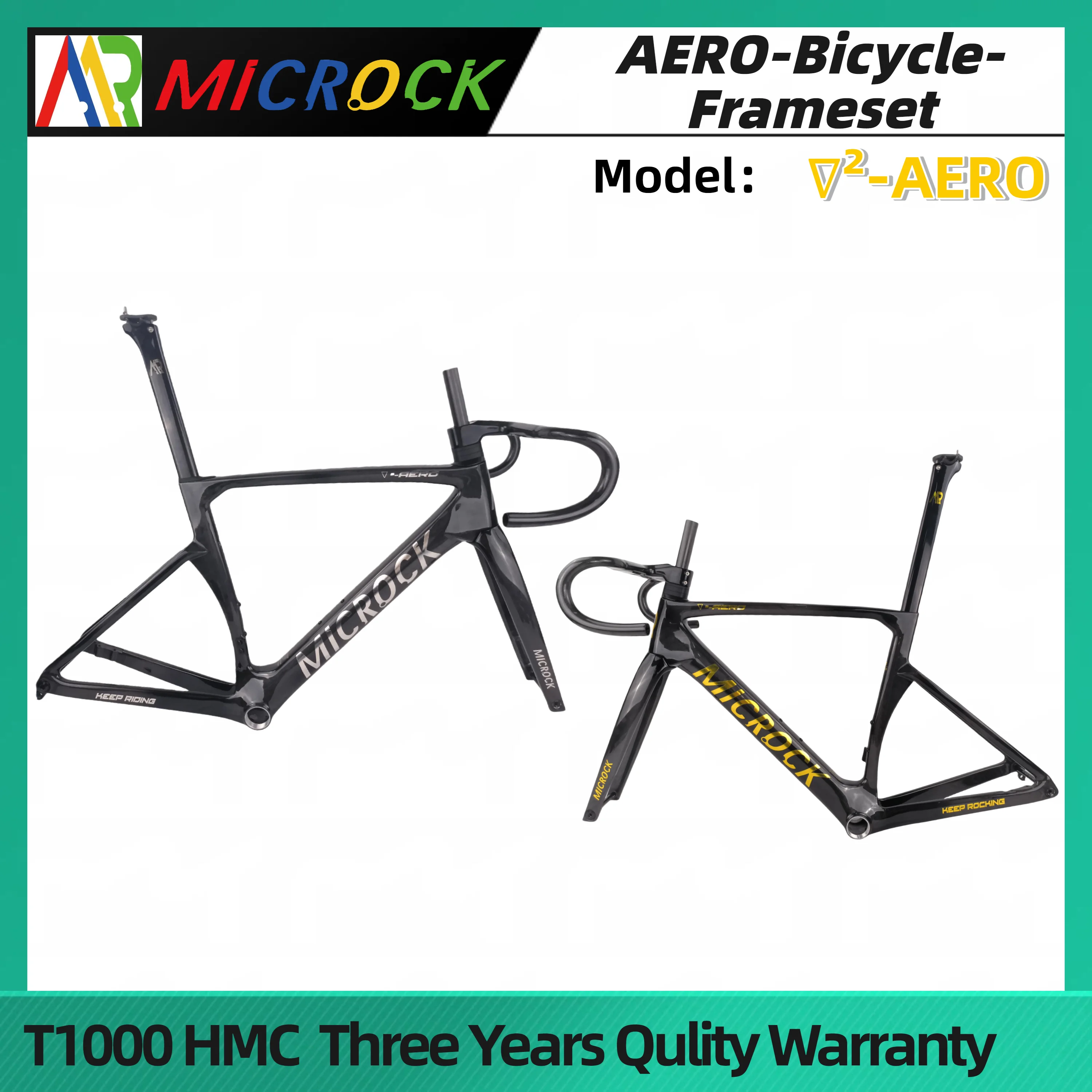 MICROCK T1000 HMC Full Carbon Fiber Aero Bike Frameset with handlebar only 820g Internal Rount Cable Lines with OEM Color