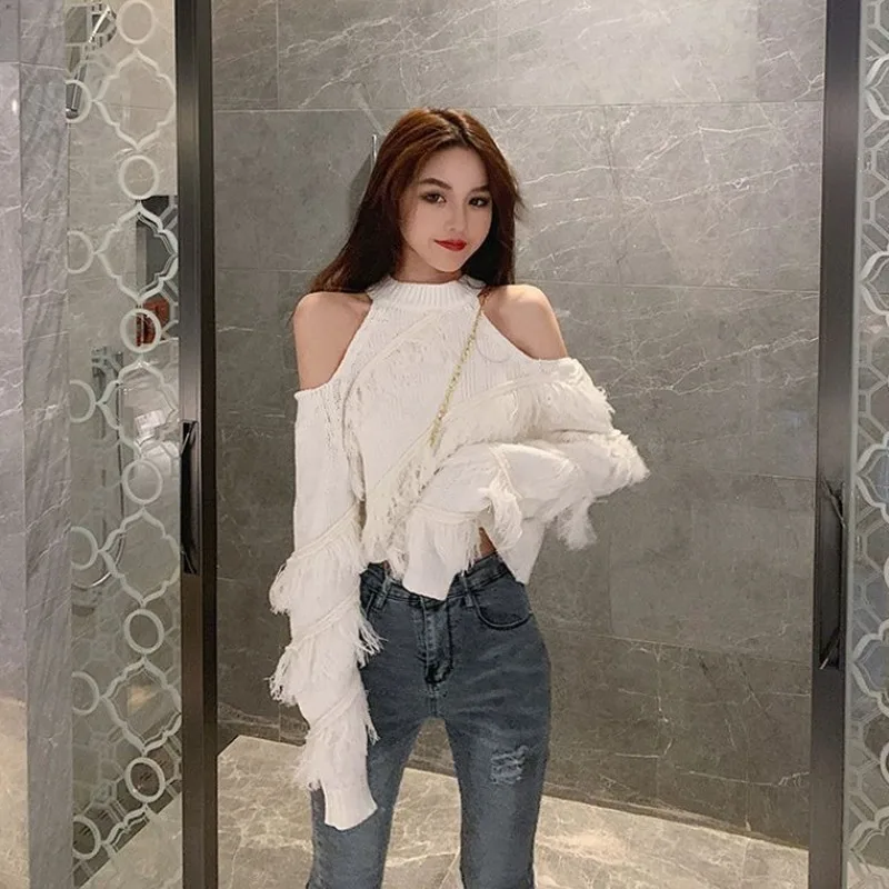 

Короткий женский вязаный свитер с кисточками в японском стиле, рабочая одежда, распродажа, все дешевые предложения с длинными рукавами, корейские женские пуловеры