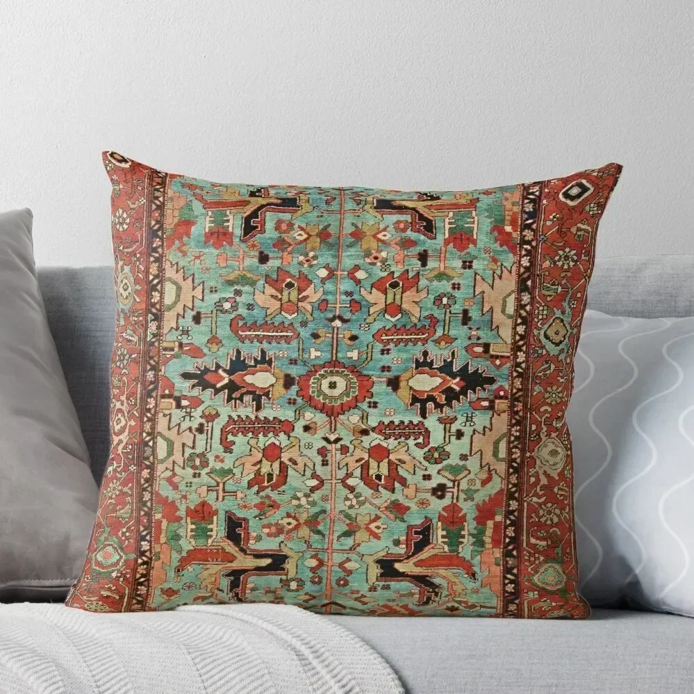 Antique Heriz Persian Carpet Print Throw Pillow Decorative Cover For Living Room Room decorating items pillow