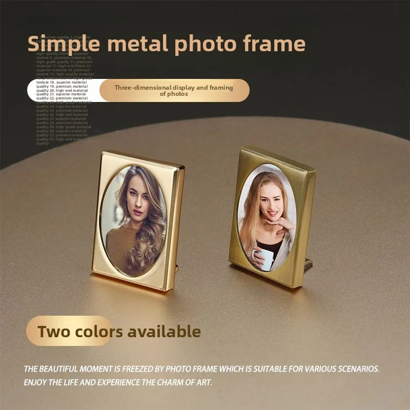 Metal Mini Photo Frame Retro Desktop Small Ornament Couple Souvenir Gift for Student Graduation 1‑Inch Picture