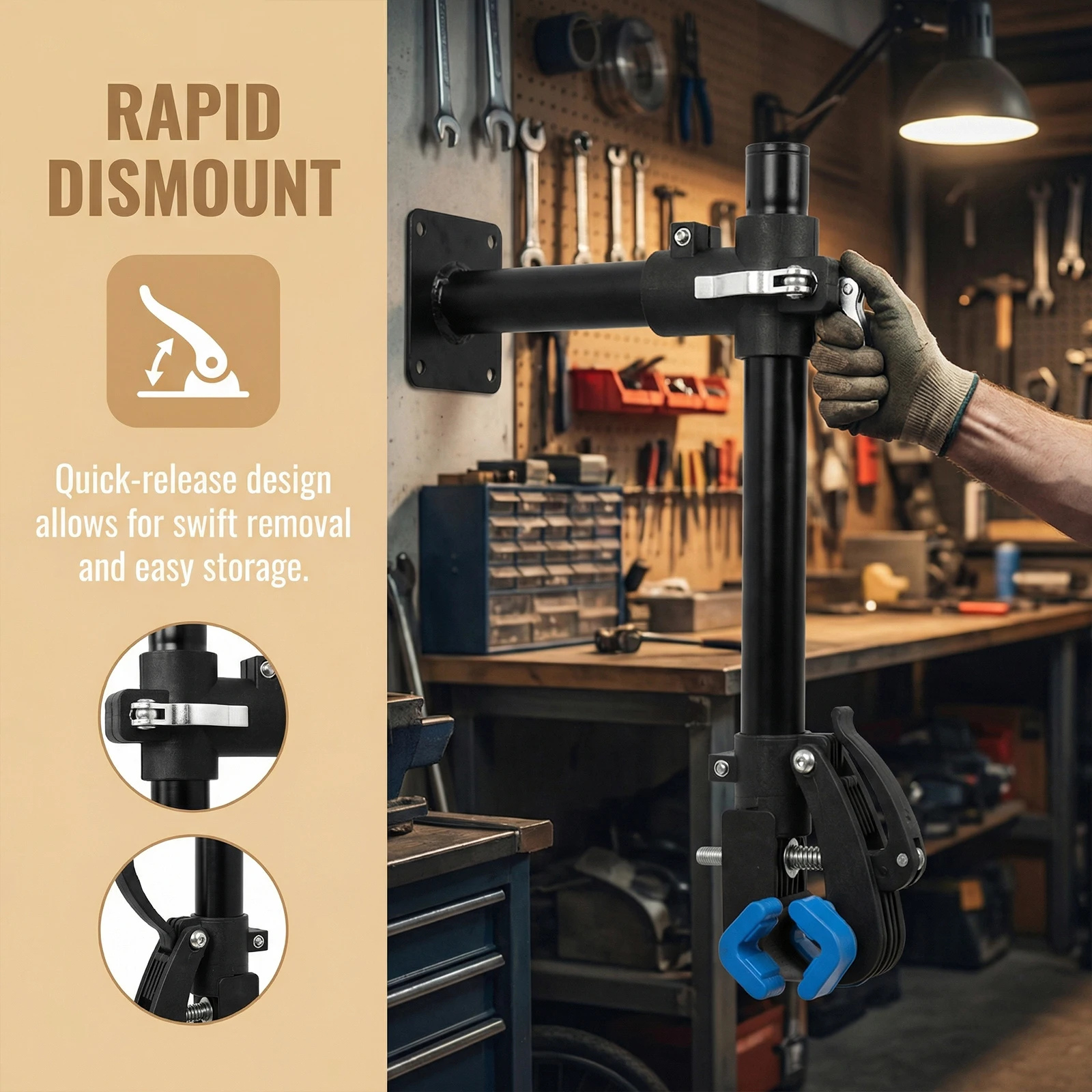 

Стойка для ремонта велосипедов, экономящая место, выдерживает до 44 фунтов, настольная, с регулируемым зажимом для горных и шоссейных велосипедов, аксессуары для велосипедов