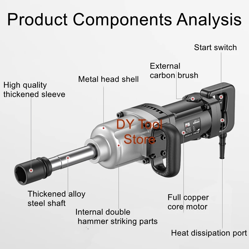 

Electric wrench 220V plug-in high power impact wrench large torque sleeve heavy industrial wind cannon