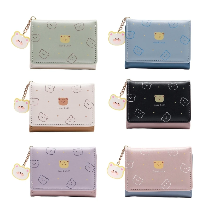 

ID Card Holder Multi Slot Card Holder for Girl Cartoon PU Leather Pocket Wallet Cash Holder Bank Credit Card Organizer