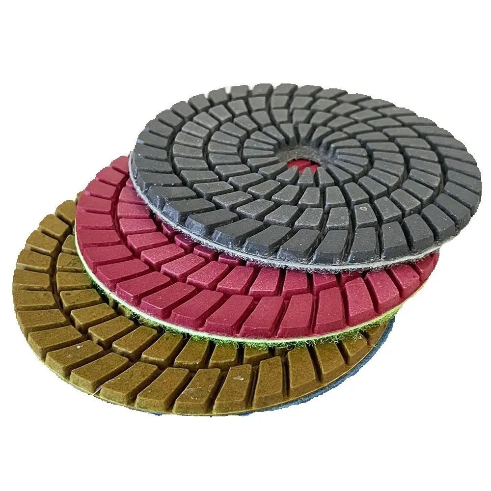 4 Inch 100mm 3-Steps Abrasive Diamond Wet Polishing Pad Grinding Disc For Polishing Stone Marble Granite Quartz Ceramic Tile