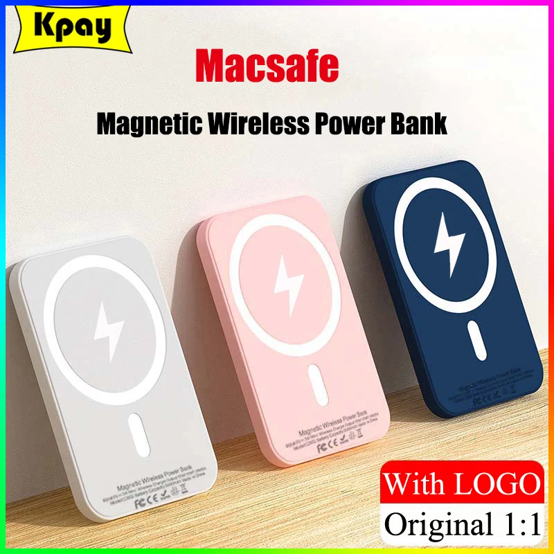 Portable Macsafe Power Bank Magnetic Wireless Powerbank For iphone 15 14 13 12 Pro Max External Auxiliary Backup Battery Pack