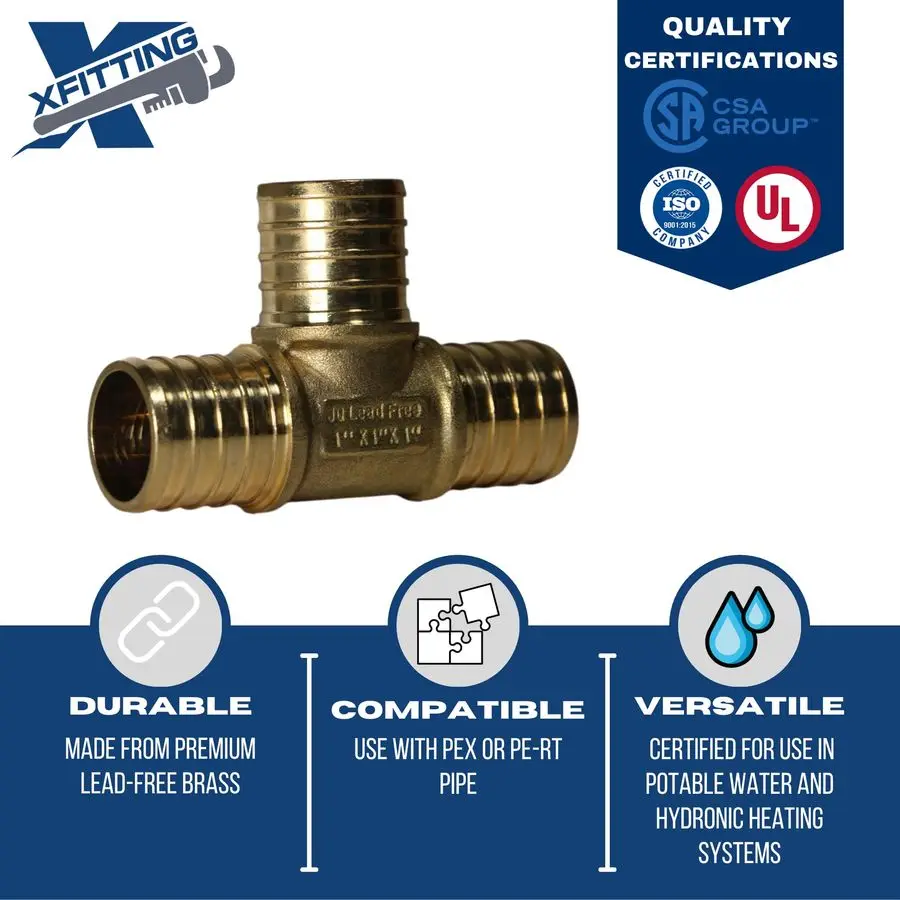 Pièces 1 X 1 X 1 Té Pex, Version Pex B Crimp