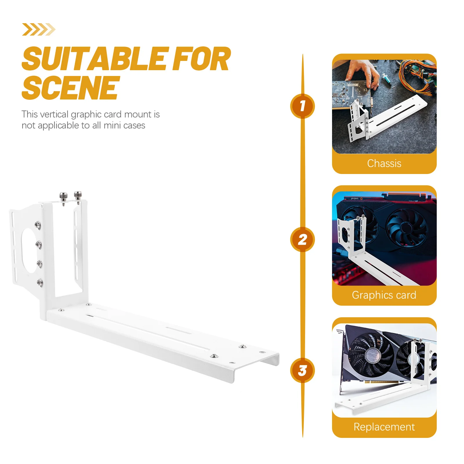 

Вертикальное крепление для графического процессора, большое шасси, вертикальный держатель для видеокарты, кронштейн, профессиональная поддержка видеокарты, компьютерный аксессуар