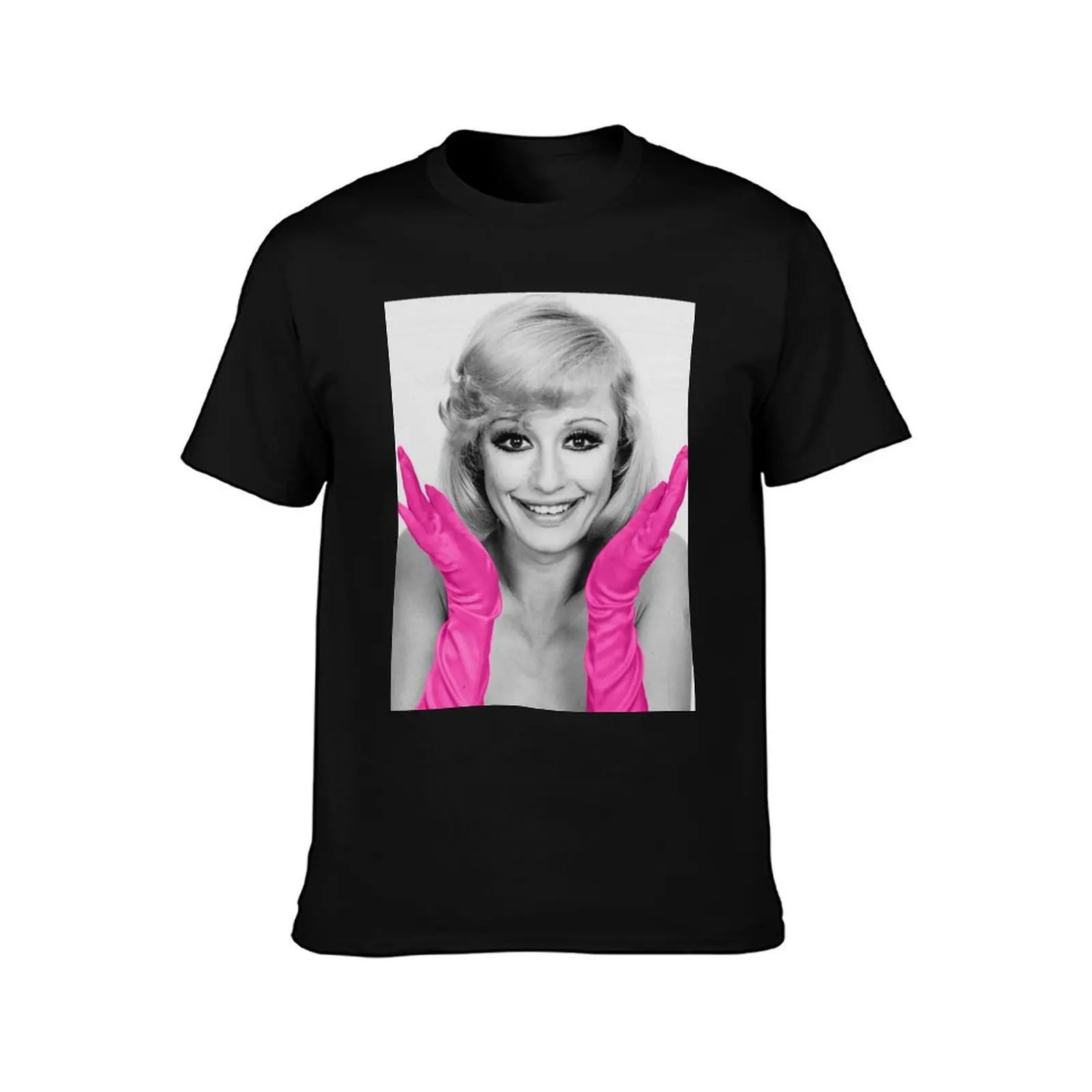 Raffaella Carra with pink gloves T-Shirt shirts graphic sweat graphic t shirts t shirt men 100℅ cotton