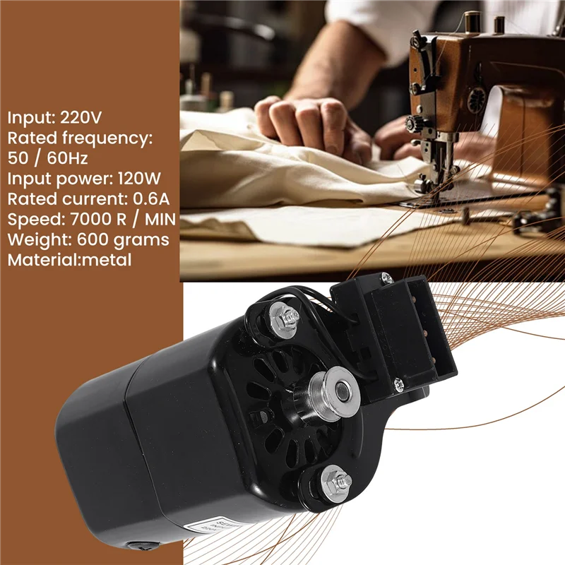 ABRM-220V 120W Sewing Machine Motor 7000 RPM K-Bracket 0.6 AMP Home Sewing Machine Parts AC Motor