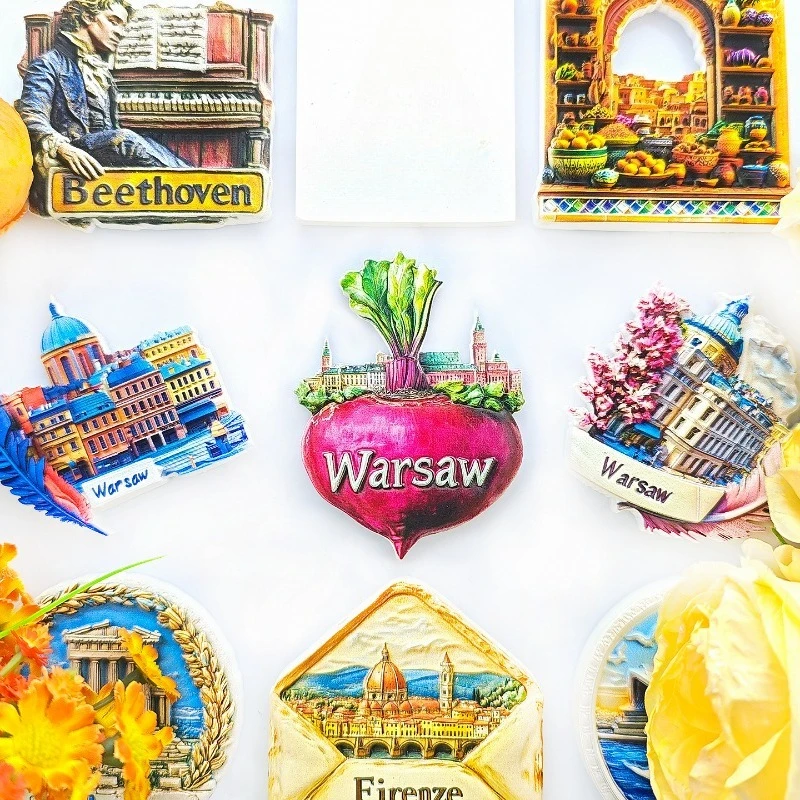 Warsaw Beetroot Fridge Magnet - 3D Polish Folk Art Souvenir Traditional Borscht Ingredient Decor Unique Europe Gift
