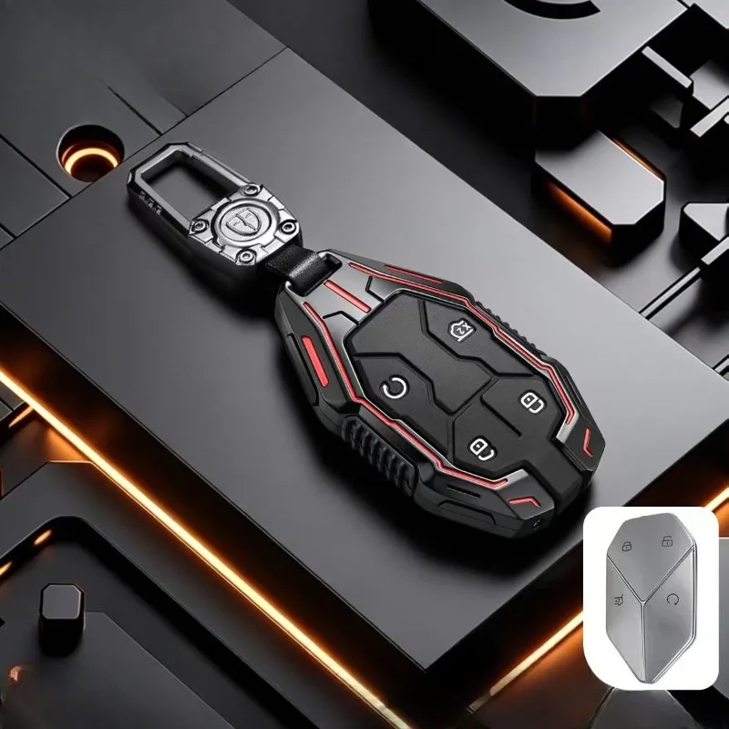 Zinc Alloy+Silicone Car Remote Key FOB Cover Case for BYD Formula Leopard SUPER 5 Ultra 8 Titanium 3 7 9 Fang Cheng Bao