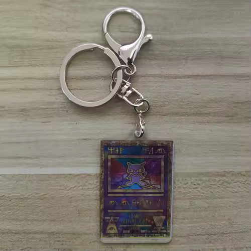 Pokemon Anime Small Card Key Chain Charizard Keychains Blastoise Venusaur Mewtwo Diy Acrylic Action Toy Figures Game Collection - Image 14